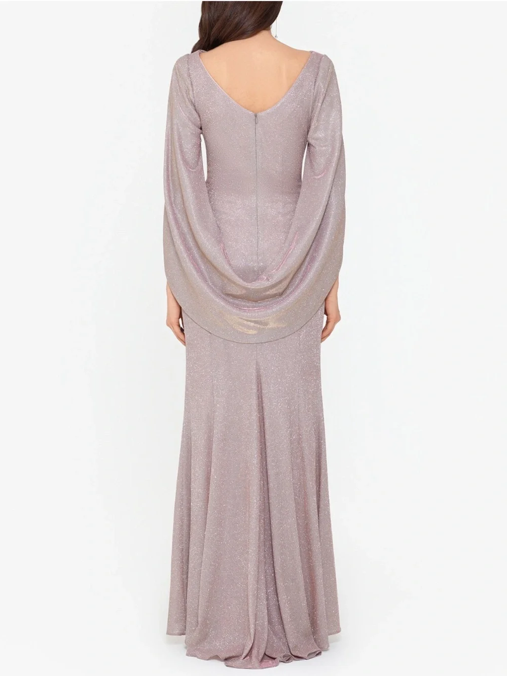 Betsy & Adam Glitter Rose Pink Evening Gown - Picture 3 of 6